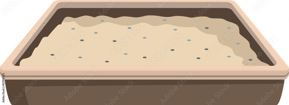 Poster vector graphics of a simple sandbox filled with sand, isolated on a white background