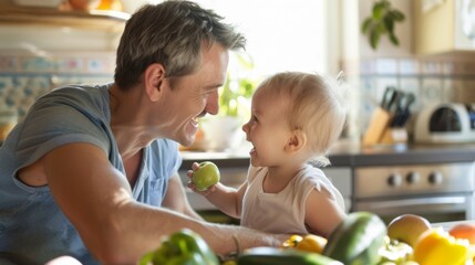 Father Sharing a Moment with Toddler