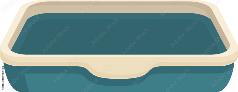 Poster vector graphic of a simple, empty rectangular baking dish on a white background