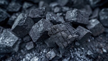 Close-Up of Black Coal Rocks