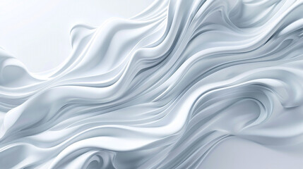 Generate a contemporary and elegant wave design with flowing curves and detailed 3D elements against a clean white backdrop.