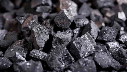 Close-Up of Black Coal Rocks