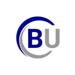 BU creative letter logo. A white logo with the letter b on it