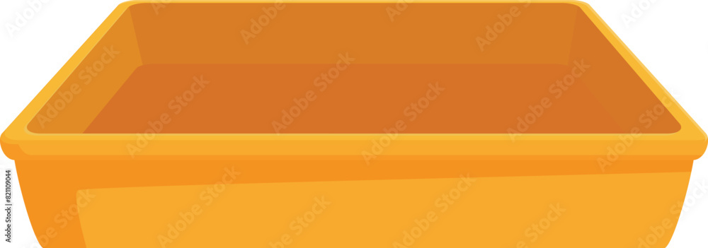 Poster isolated image of a vibrant orange plastic tray with a simple rectangular design