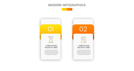 Vector infographics rectangle with two data templates. Modern illustration Can be used for workflow layout, business steps, banners, web design, brochure, presentation