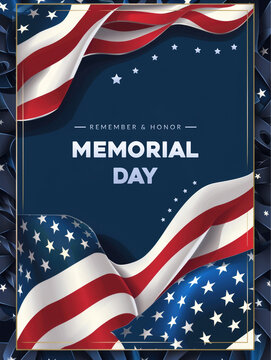 Vertical poster template for USA american memorial day, veterans day