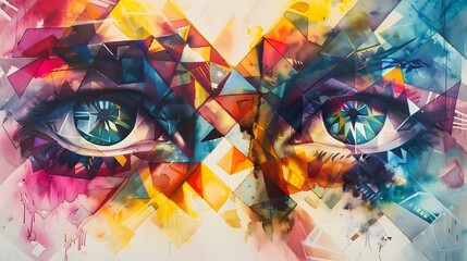 Fototapeta premium Mesmerizing Surreal Digital Painting of Vibrant Colorful Abstract Eyes