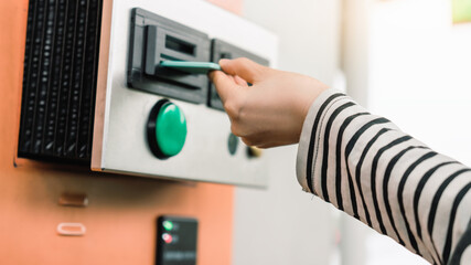 Employee Clocking In at Time Attendance System