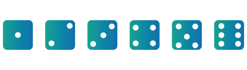 Color Game dice icon isolated vector. Template Game dice design on a white background. Vector illustration.