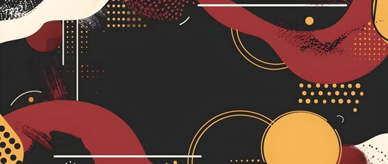 Obraz premium Bold and Geometric Black Friday Doodle Print Border Design with Blank Center for Message Overlay