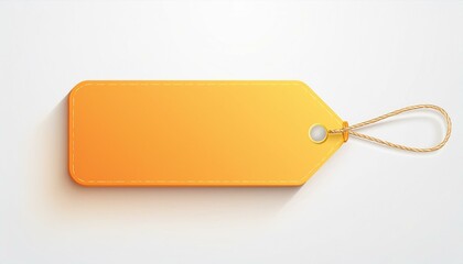 price tag, 3d Label blank tag paper texture on a orange background