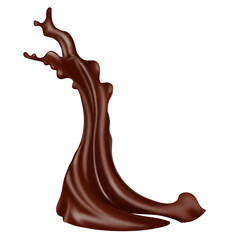 Chocolate isolated splashes wave with clipping path