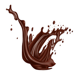 Chocolate isolated splashes wave with clipping path