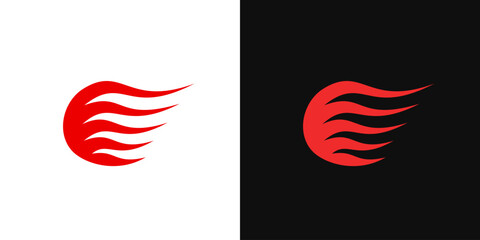 Fire fast logo vector hot icon symbol flame illustration