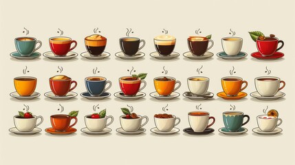 Exploring the Health Benefits of Coffee Through a Clean and Modern Infographic Design with Muted Colors and Vector Illustrations