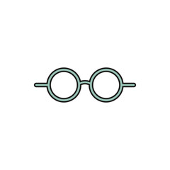 Fototapeta premium Glasses icon with round lenses. Isolated vector illustration on white background.