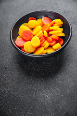 carrot slice colorful vegetable carrots cut into rings carrot salad fresh cooking appetizer meal food snack on the table copy space food background rustic top view keto or paleo diet vegetarian vegan 