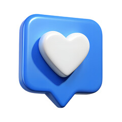 3D social media online platform concept, blue heart, 3d rendering © Zhaidar studio