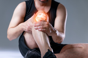 Knee trauma and joint pain in detail - Sports injuries concept