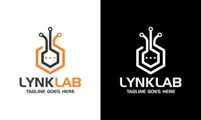 Creative technology science data labs logo design inspiration
