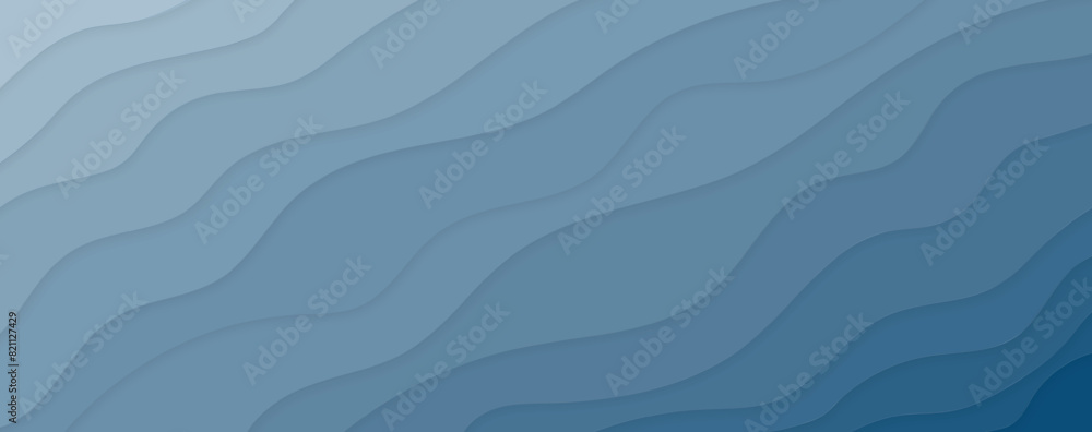 Poster Multi color topography layers effect papercut 3D paper cut vector art background texture. White to blue paper layers. 3D abstract gradient papercut. Colorful origami shape concept