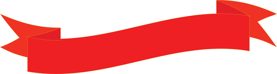 Red with Golden, bow wave shape ribbon banner, Blank Curved wave golden Ribbon, isolated ribbon banner, Red and golden label decorative banner, golden tape