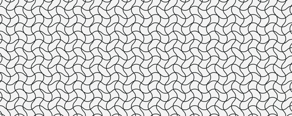 Vector seamless pattern. Modern stylish texture. Monochrome geometrical pattern. Repeated monochrome pattern with interlaced lines