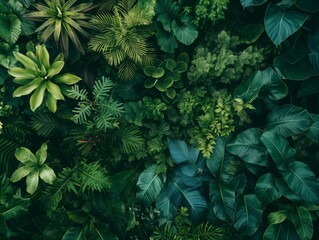 A top-down view of a tropical rainforest. AI generated