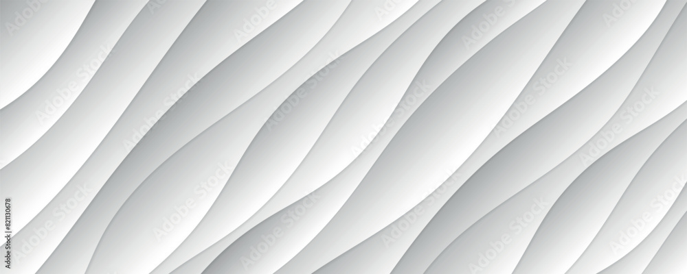 Poster Abstract white paper wave background and abstract gradient and white wave curve lines banner background design. White wave modern abstract background design.