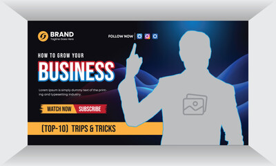 Grow Your Business Attractive corporate real-estate business YouTube thumbnail template design