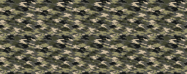 Camouflage pattern background vector. Military Digital Pixel Camouflage Background Pattern Classic clothing style masking camo repeat print.
