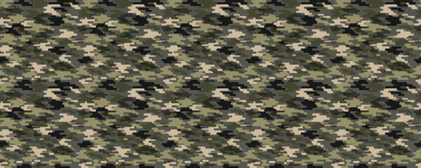 Camouflage pattern background vector. Military Digital Pixel Camouflage Background Pattern Classic clothing style masking camo repeat print.