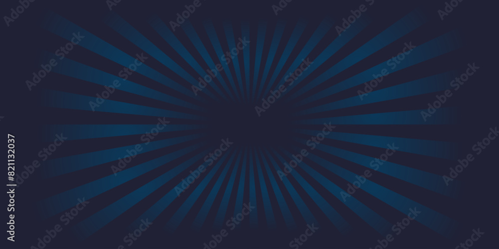 Poster dark blue horizontal gradient background with rays from the center. futuristic digital abstract temp