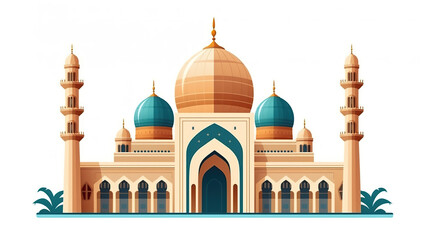 Obraz premium lonely mosque against a stark white background