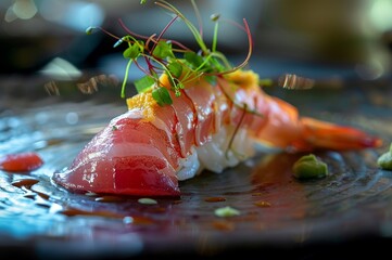 A journey for your palate: The omakase takes you on a curated exploration of textures and flavors. From the delicate snap of fresh shrimp to the rich, fatty indulgence of toro (tuna belly)