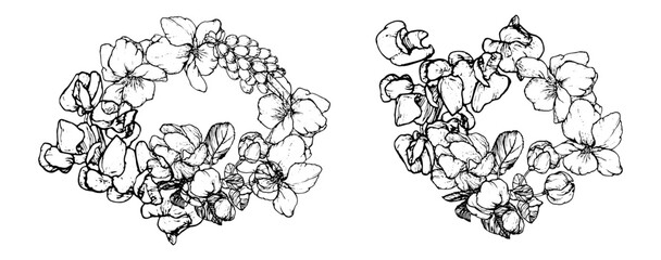 Floral wreath. Flower arrangement vector illustration
