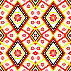 Red blossom fabric seamless pattern 