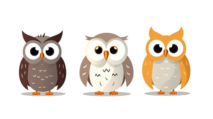 Fototapeta premium owl bird isolated on pure white background