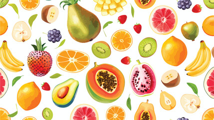 Colorful seamless pattern with tasty sweet fresh juice