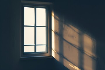 window moonlight generation shadows AI window dark room light Empty rays --