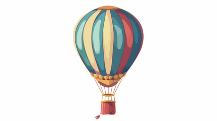 Colorful vintage hot air balloon isolated on white background