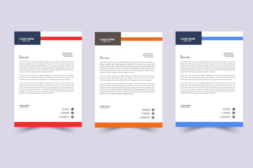 corporate LetterHead ,bundle of  three tamplate with different colour.
