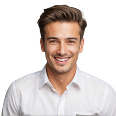 Obraz premium Young businessman smiling at camera