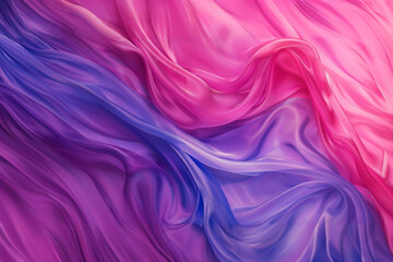 Obraz premium Textile folds of pink lilac violet thin fabric, fashionable background for banner design, cards, top view, place for text