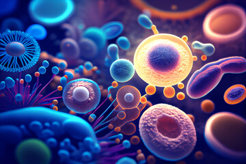 Attack of viruses, bacteria, mold spores fungi, pollen, dust,microorganisms airborne. Air hygiene, cleaning dirty, concepts for cleaning web, pharmaceutical industry banner