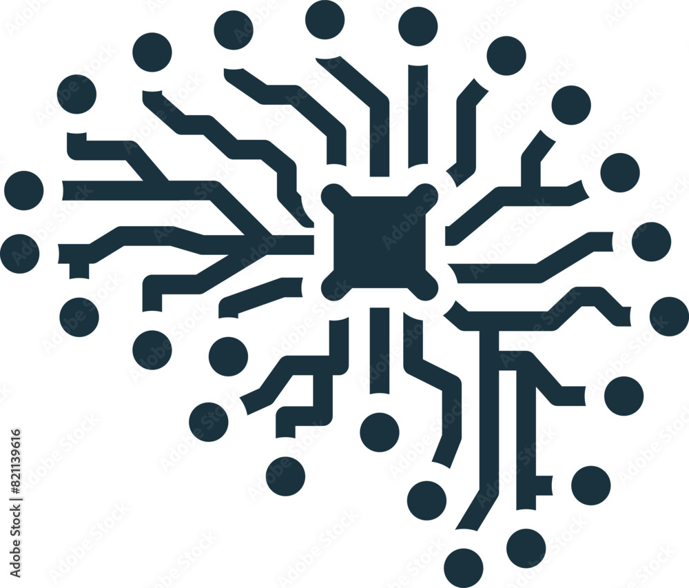 Poster artificial intelligence icon. monochrome simple virtual assistant icon for templates, web design and