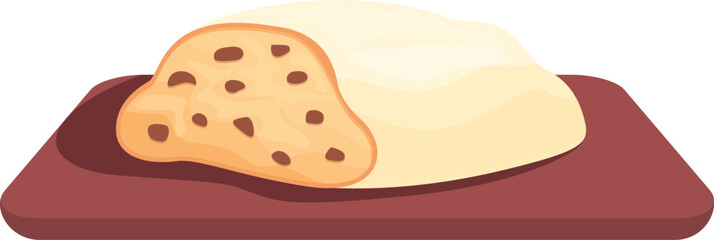 Vector illustration of a freshly baked bread loaf on a wooden board, ideal for foodrelated design