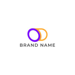 Fototapeta premium ILLUSTRATION LETTER OD GEOMETRIC LOGO ICON PURPLE ORANGE FLAT COLOR TEMPLATE SIMPLE MINIMALIST ELEMENT DESIGN SIMPLE VECTOR GOOD FOR APPS, BRAND 