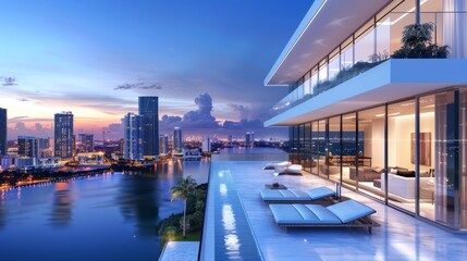 Discover the zenith of urban sophistication from the lofty heights of a double-height loft atop one of Brickell Key's most prestigious buildings in Miami