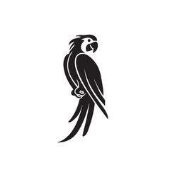 Parrot in cartoon, doodle style . Image for t-shirt, web, mobile apps and ui. Isolated 2d vector illustration in logo, icon, sketch style, Eps 10, black and white. AI Generative